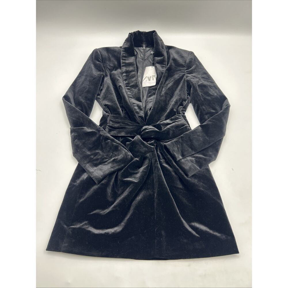 NEW Zara black velvet MININDress Women’s Size SMALL